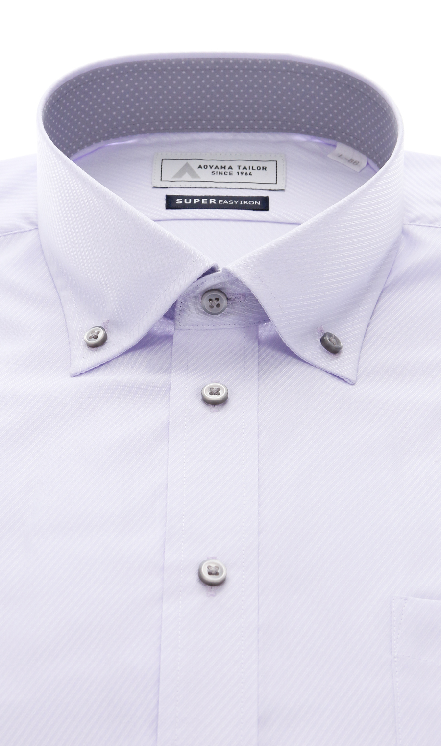 ボタンダウンワイシャツ【OEKO-TEX】 パープル 首周り:39cm,裄丈:82cm