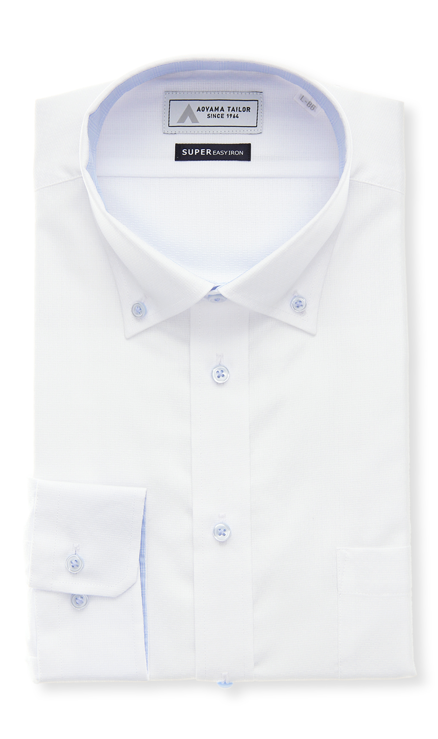 ボタンダウンワイシャツ【OEKO-TEX】 ホワイト 首周り:37cm,裄丈:78cm