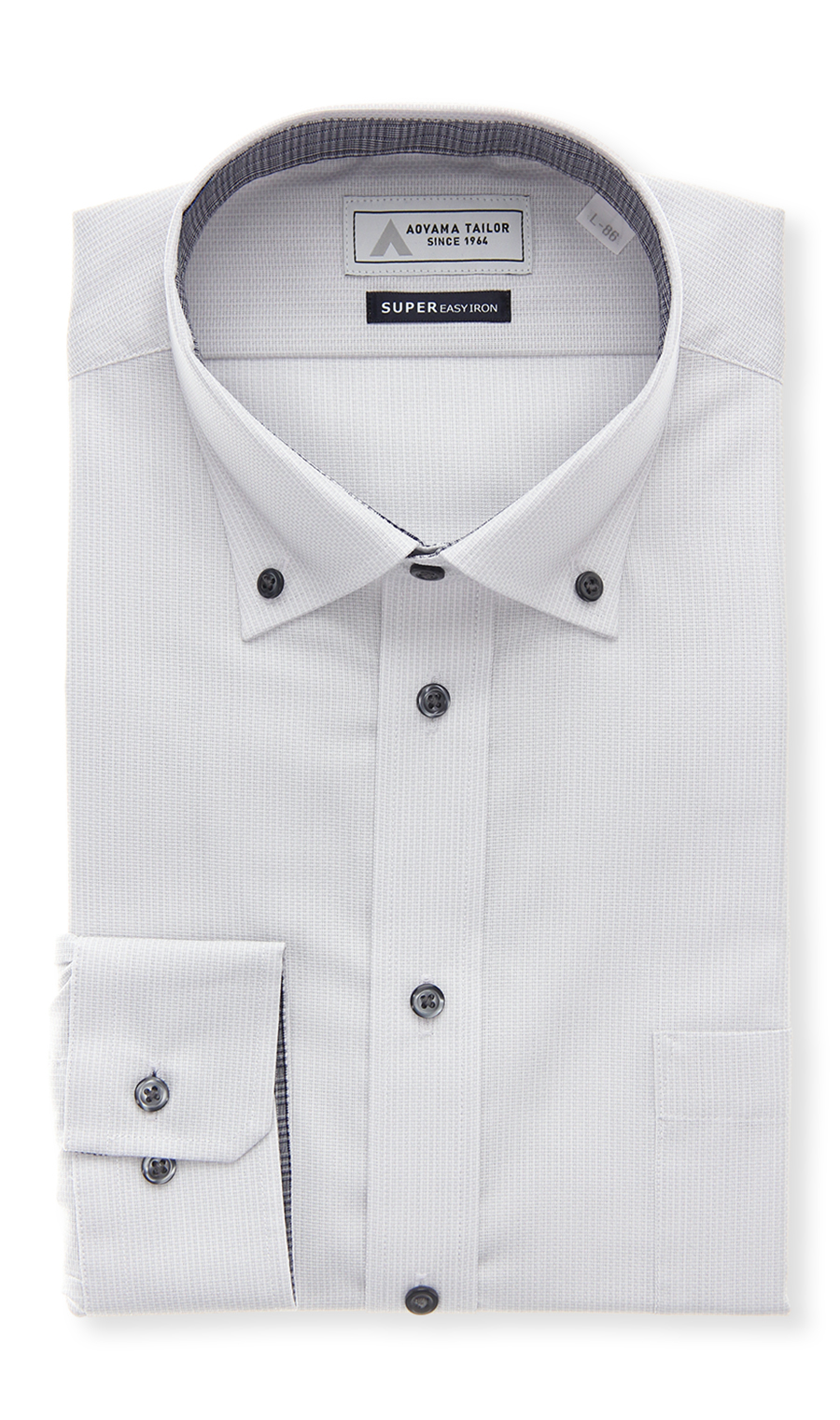 ボタンダウンワイシャツ【OEKO-TEX】 グレー 首周り:37cm,裄丈:78cm