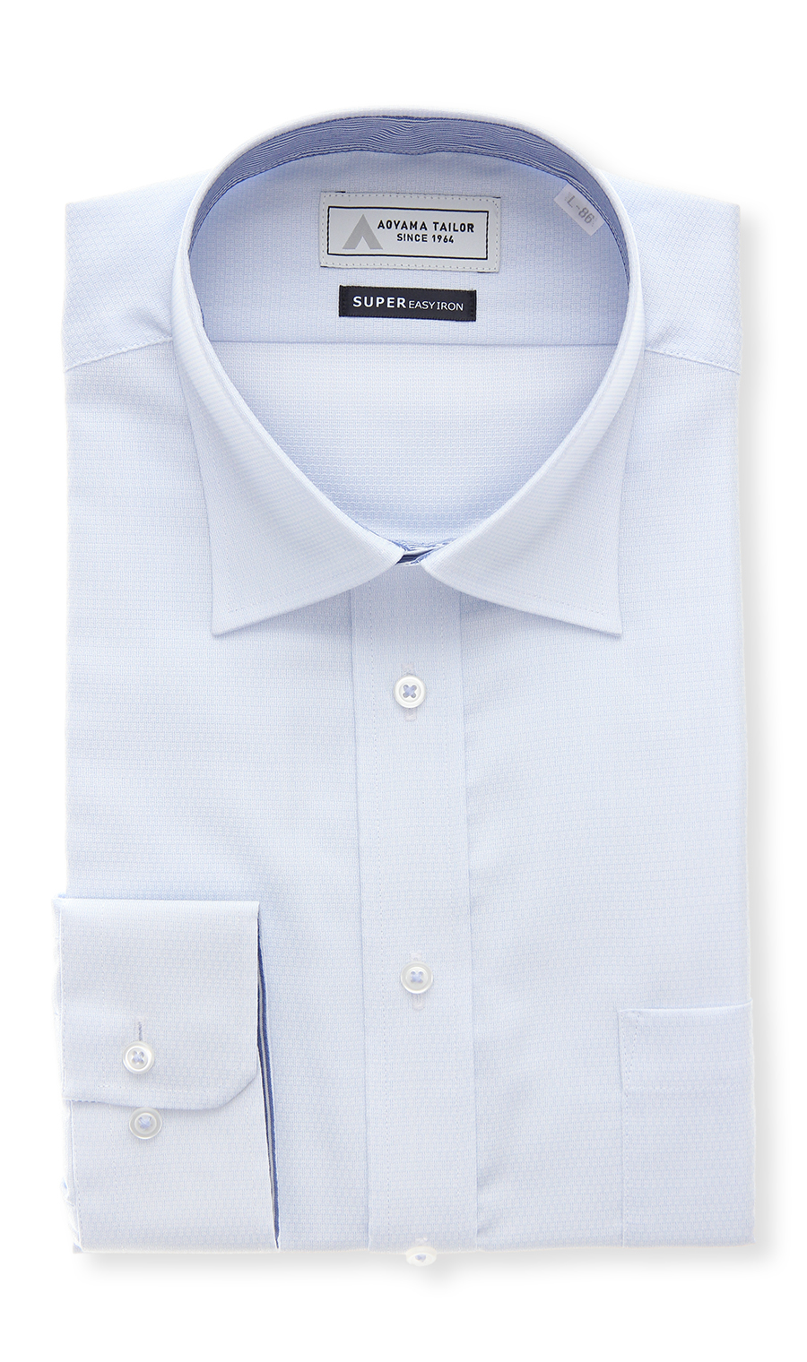 レギュラーカラーワイシャツ【OEKO-TEX】 ブルー 首周り:37cm,裄丈:78cm