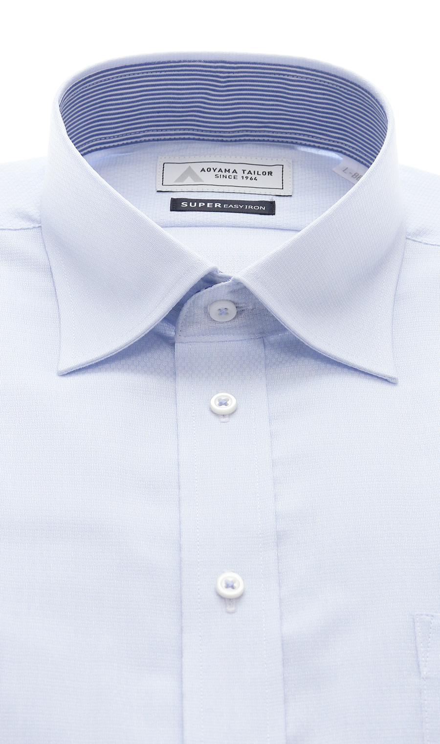 レギュラーカラーワイシャツ【OEKO-TEX】 ブルー 首周り:37cm,裄丈:78cm