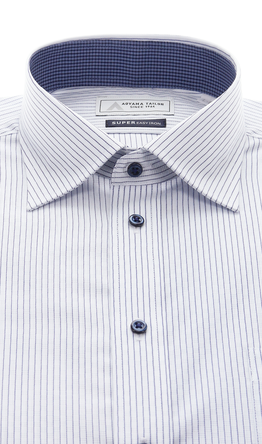 ワイドカラーワイシャツ【OEKO-TEX】 ネイビー 首周り:37cm,裄丈:78cm