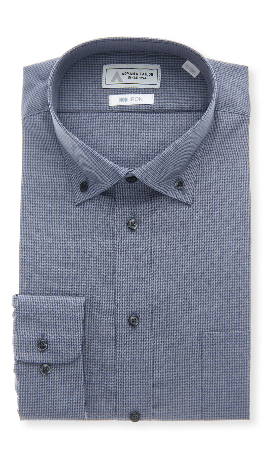ボタンダウンワイシャツ【NON IRON】【OEKO-TEX】 ネイビー 首周り:37cm,裄丈:78cm