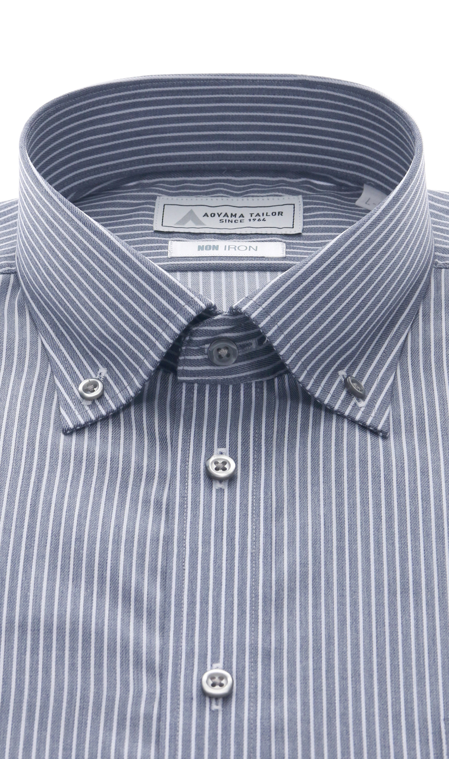 ボタンダウンワイシャツ【NON IRON】【OEKO-TEX】 ネイビー 首周り:37cm,裄丈:78cm