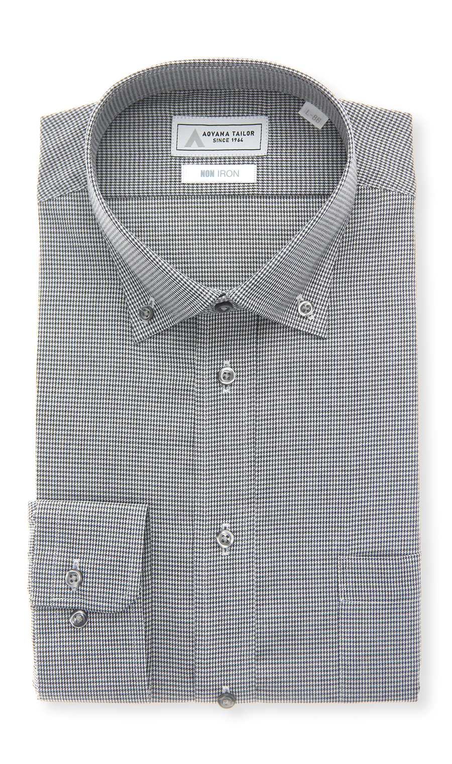 ボタンダウンワイシャツ【NON IRON】【OEKO-TEX】 グレー 首周り:37cm,裄丈:78cm