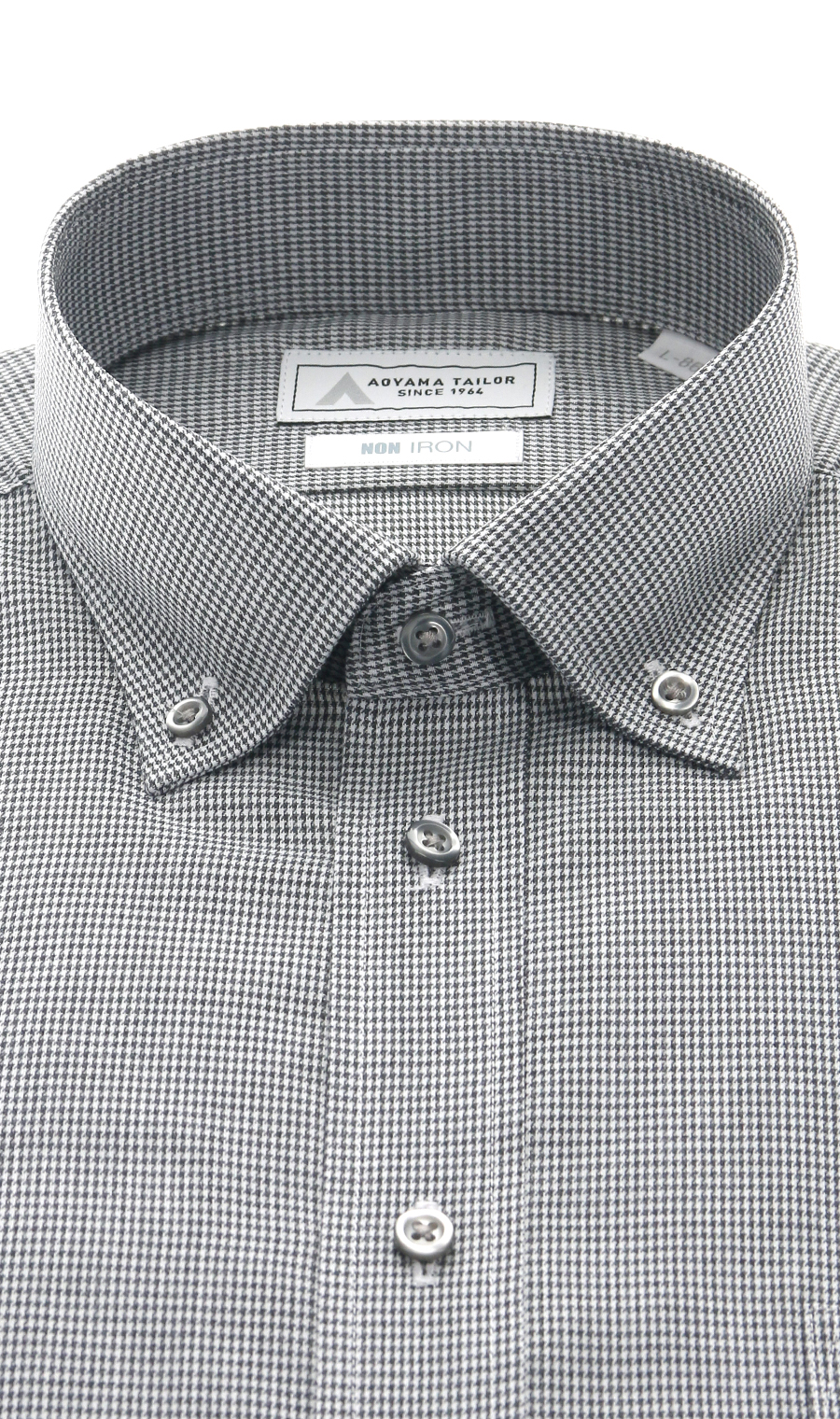ボタンダウンワイシャツ【NON IRON】【OEKO-TEX】 グレー 首周り:37cm,裄丈:78cm