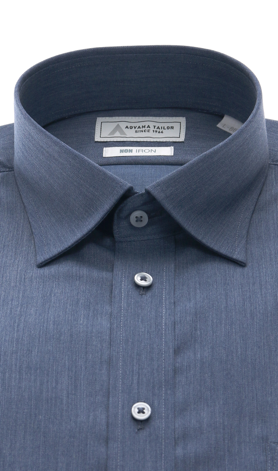 レギュラーカラーワイシャツ【NON IRON】【OEKO-TEX】 ネイビー 首周り:37cm,裄丈:78cm