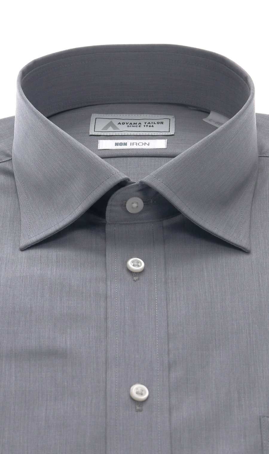 ワイドカラーワイシャツ【NON IRON】【OEKO-TEX】 グレー 首周り:37cm,裄丈:78cm