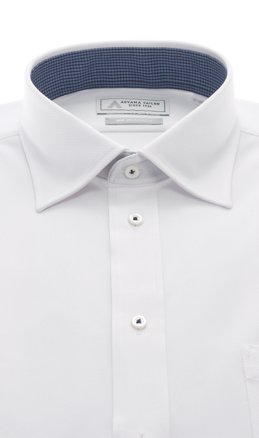 ワイドカラーワイシャツ【NON IRONTECH】【#すごシャツ】 ホワイト 首周り:37cm,裄丈:78cm