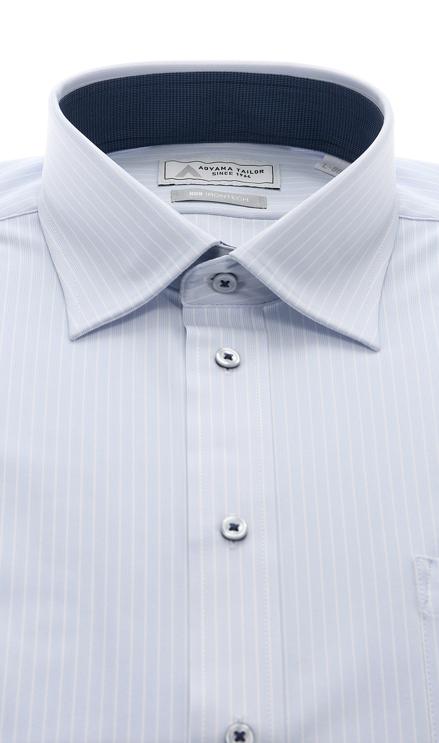 レギュラーカラーワイシャツ【NON IRONTECH】【#すごシャツ】 ブルー 首周り:37cm,裄丈:78cm