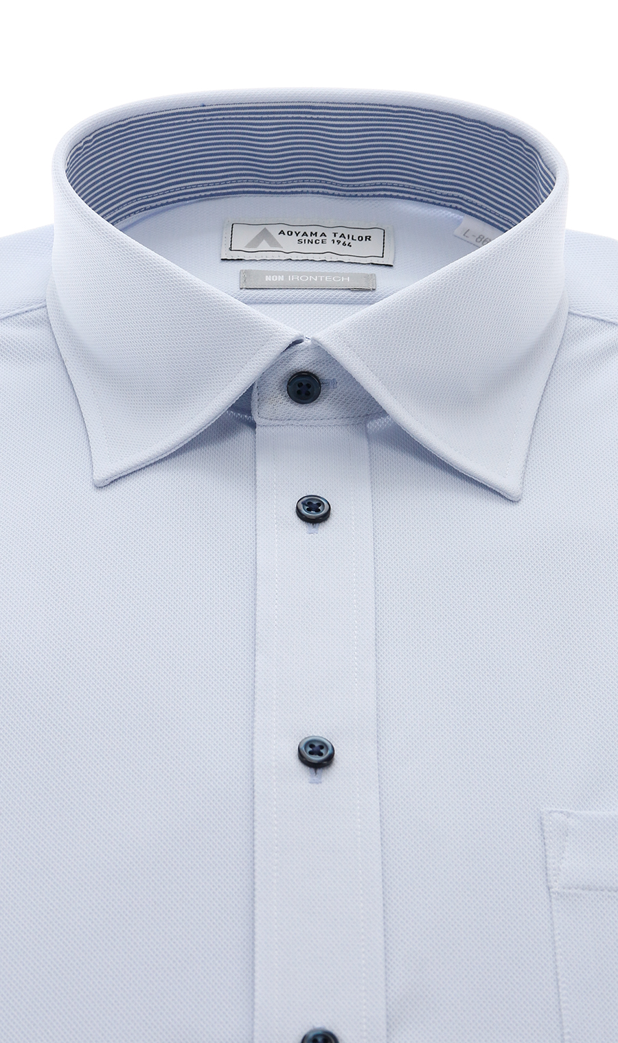 ワイドカラーワイシャツ【NON IRONTECH】【#すごシャツ】 ブルー 首周り:37cm,裄丈:78cm