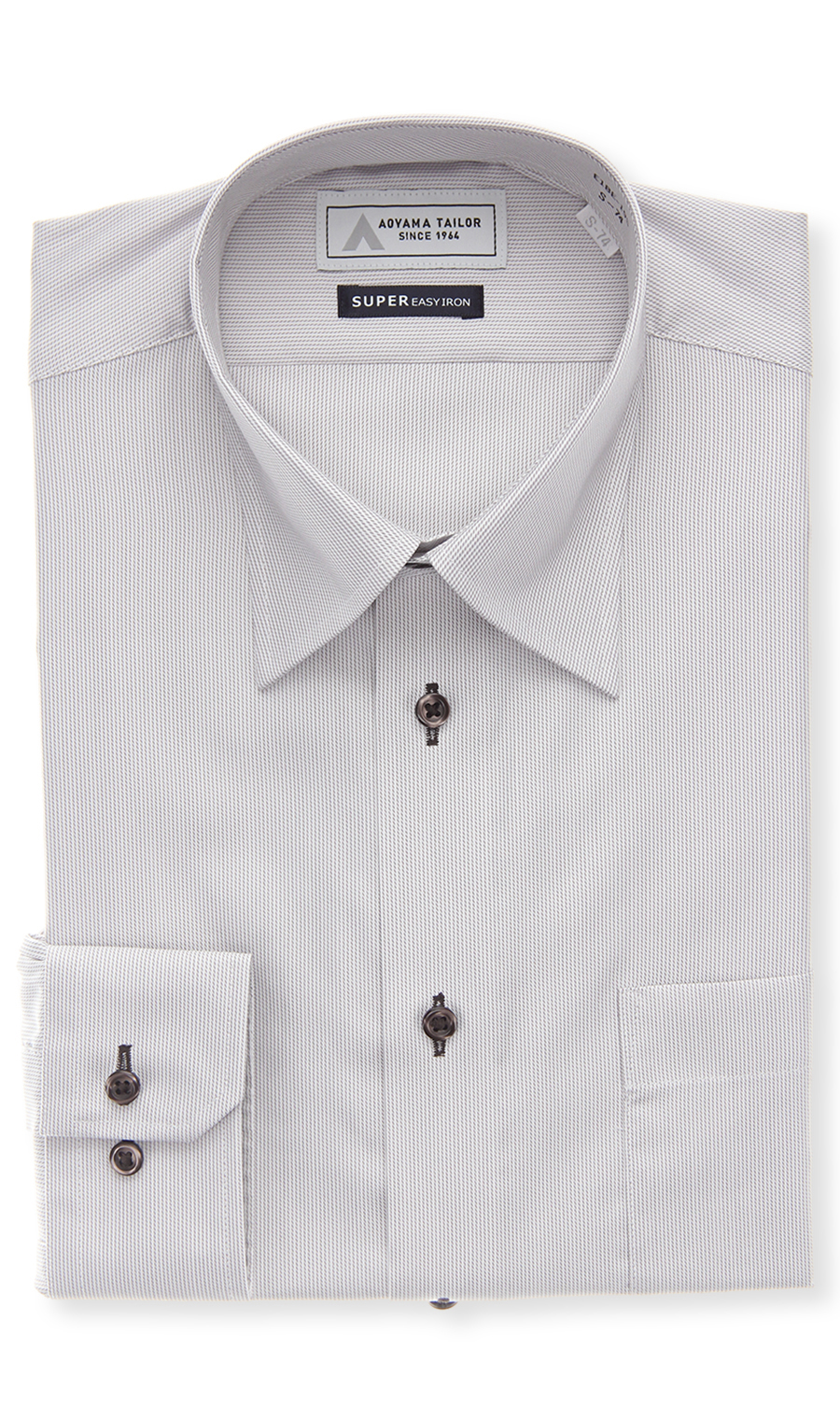 レギュラーカラーワイシャツ【スモール】 グレー 首周り:37cm,裄丈:74cm