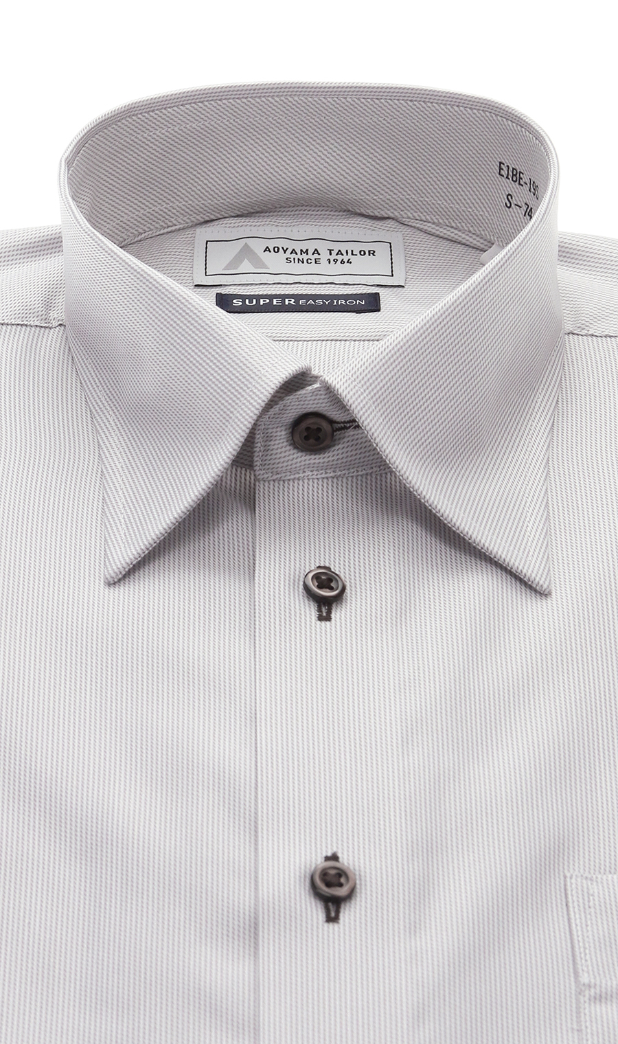 レギュラーカラーワイシャツ【スモール】 グレー 首周り:37cm,裄丈:74cm