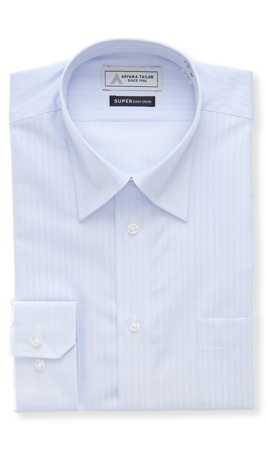 レギュラーカラーワイシャツ【スモール】 ブルー 首周り:37cm,裄丈:74cm