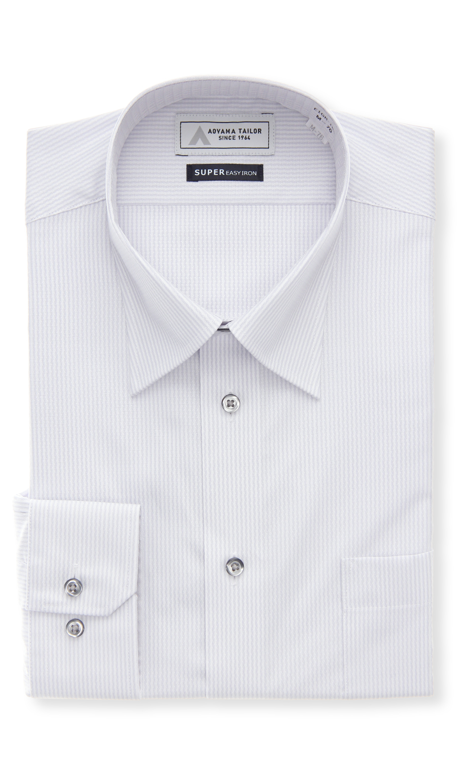 レギュラーカラーワイシャツ【スモール】 ライトグレー 首周り:37cm,裄丈:74cm