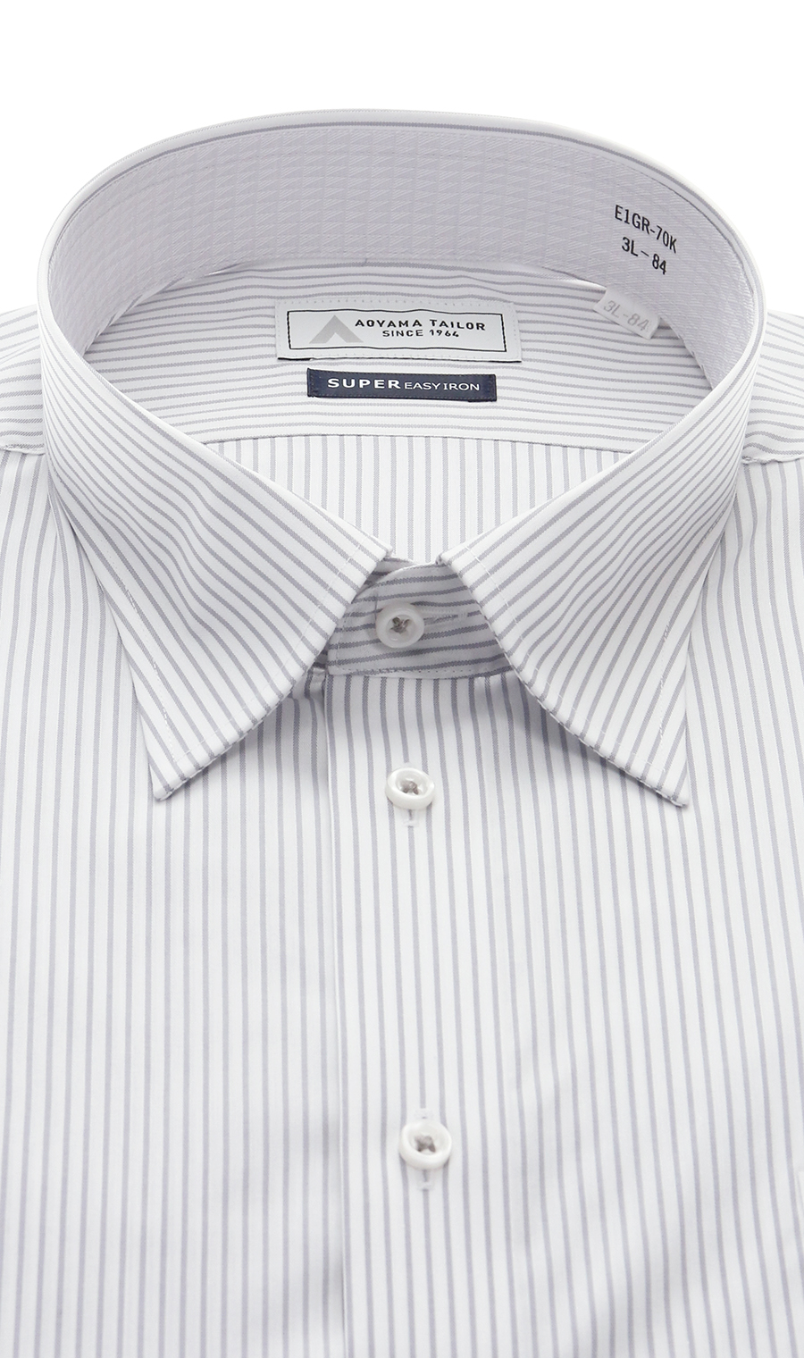 レギュラーカラーワイシャツ【キング&トール】 グレー 首周り:45cm,裄丈:80cm