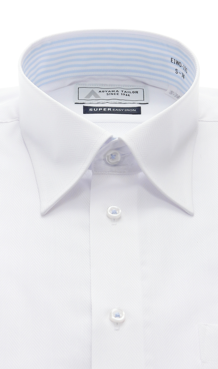 レギュラーカラーワイシャツ【スモール】 ホワイト 首周り:37cm,裄丈:74cm