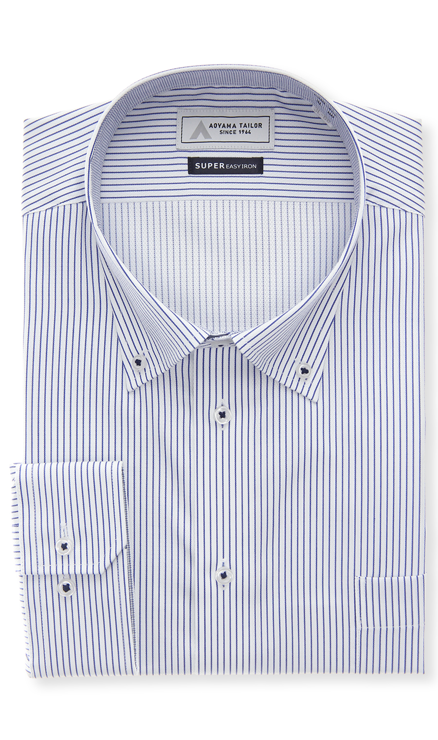 ボタンダウンワイシャツ【キング&トール】 ブルー 首周り:45cm,裄丈:84cm