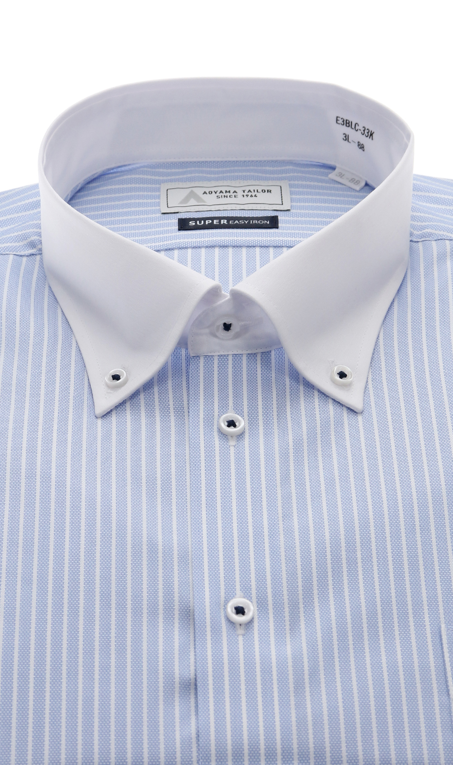 クレリックワイシャツ【キング&トール】 ブルー 首周り:45cm,裄丈:84cm