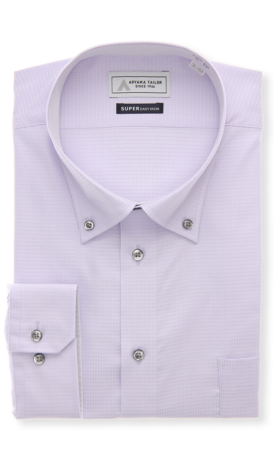 ボタンダウンワイシャツ【キング&トール】 パープル 首周り:45cm,裄丈:84cm