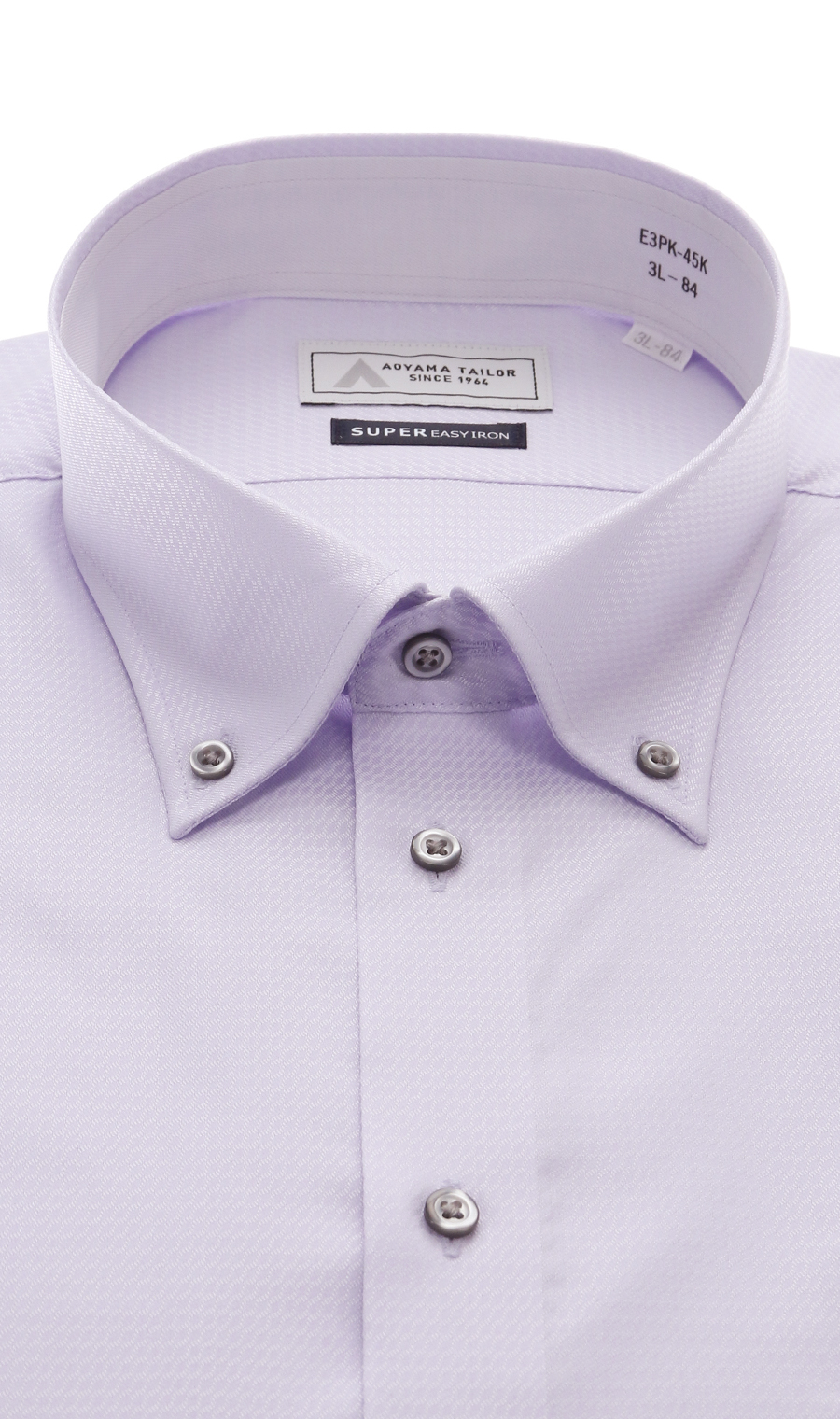 ボタンダウンワイシャツ【キング&トール】 パープル 首周り:45cm,裄丈:84cm