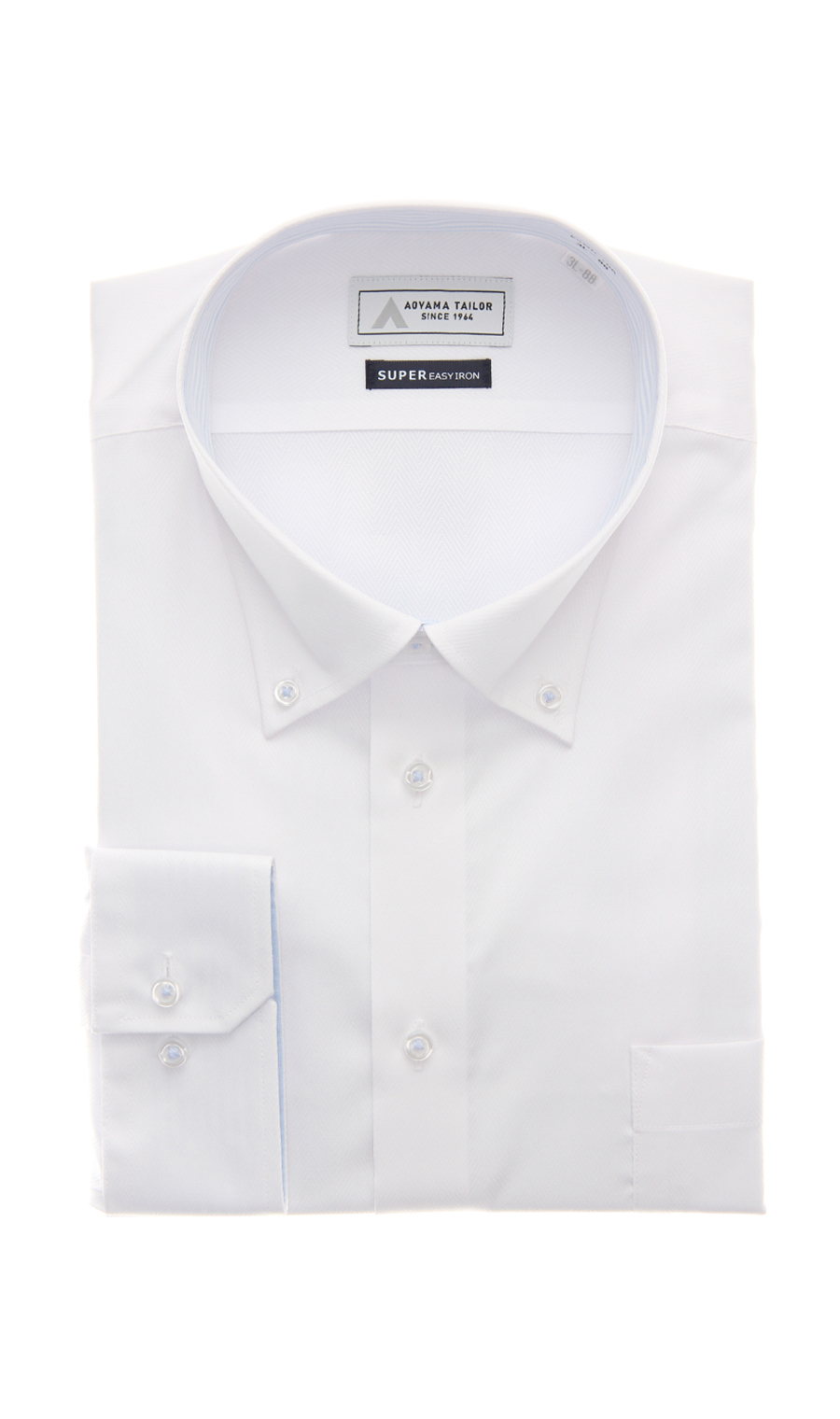 ボタンダウンワイシャツ【キング&トール】 ホワイト 首周り:45cm,裄丈:88cm