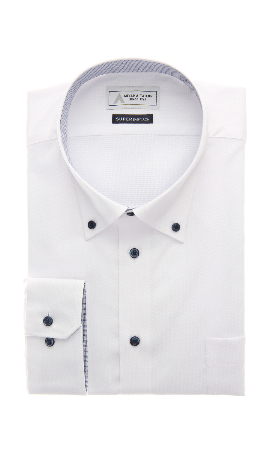 ボタンダウンワイシャツ【キング&トール】 ホワイト 首周り:45cm,裄丈:88cm