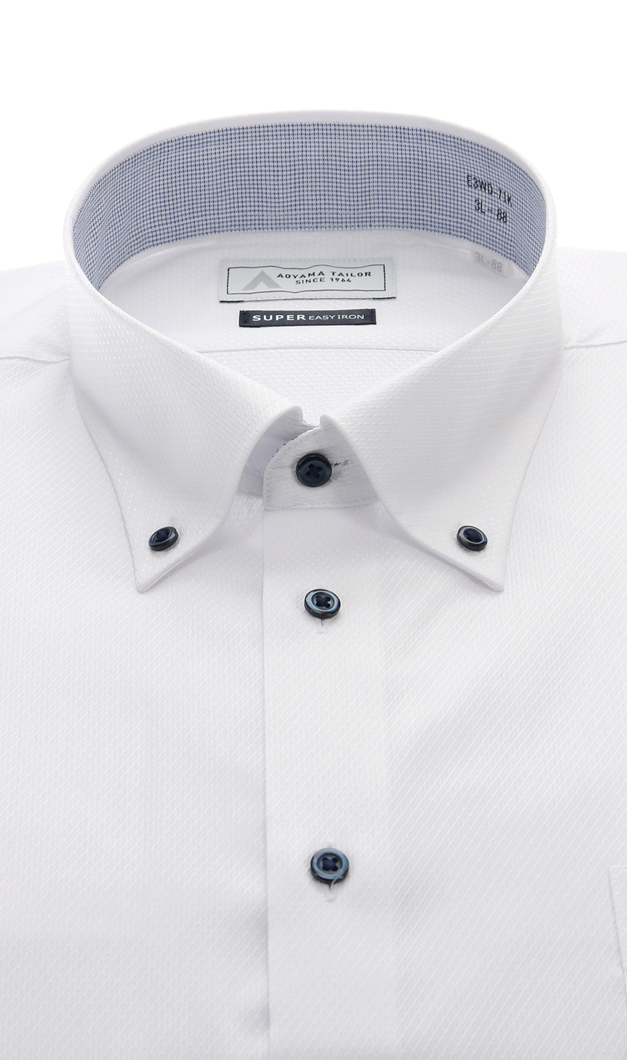 ボタンダウンワイシャツ【キング&トール】 ホワイト 首周り:45cm,裄丈:88cm