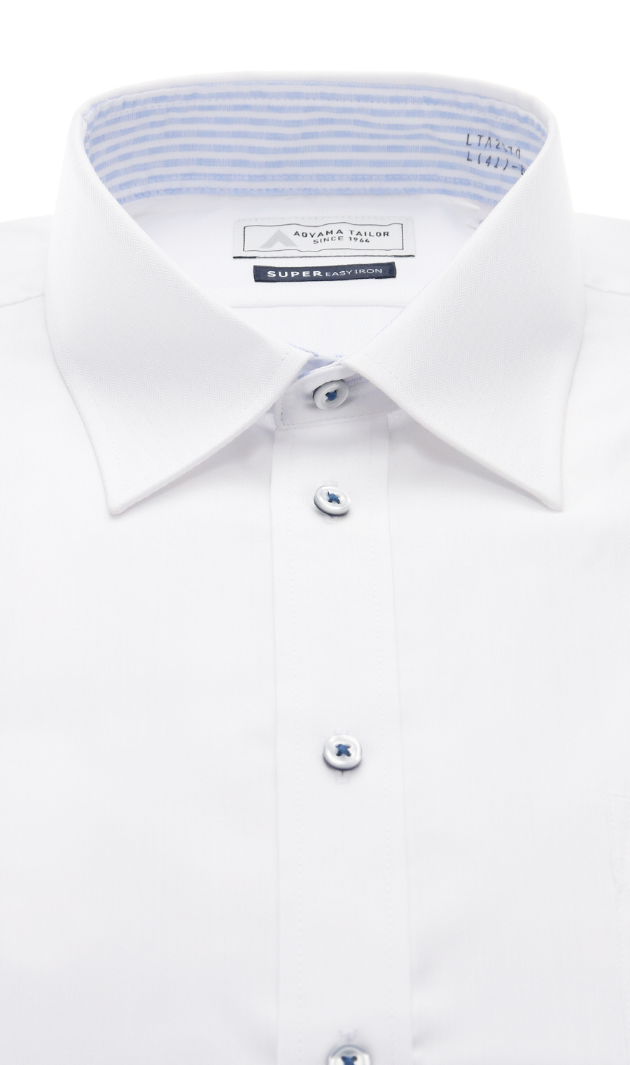 レギュラーカラーワイシャツ【OEKO-TEX】 ホワイト 首周り:37cm,裄丈:78cm