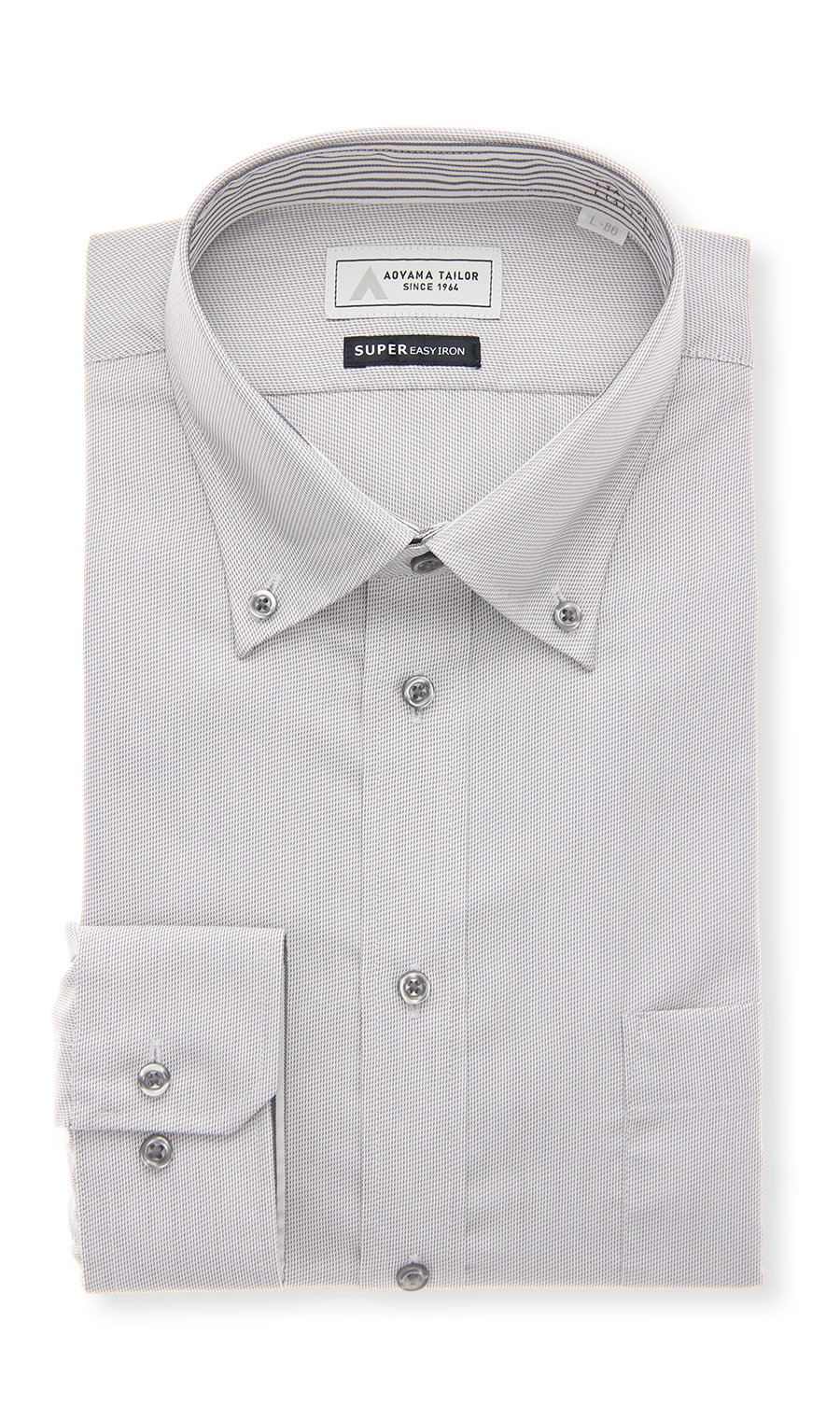 ボタンダウンワイシャツ【OEKO-TEX】 グレー 首周り:37cm,裄丈:78cm