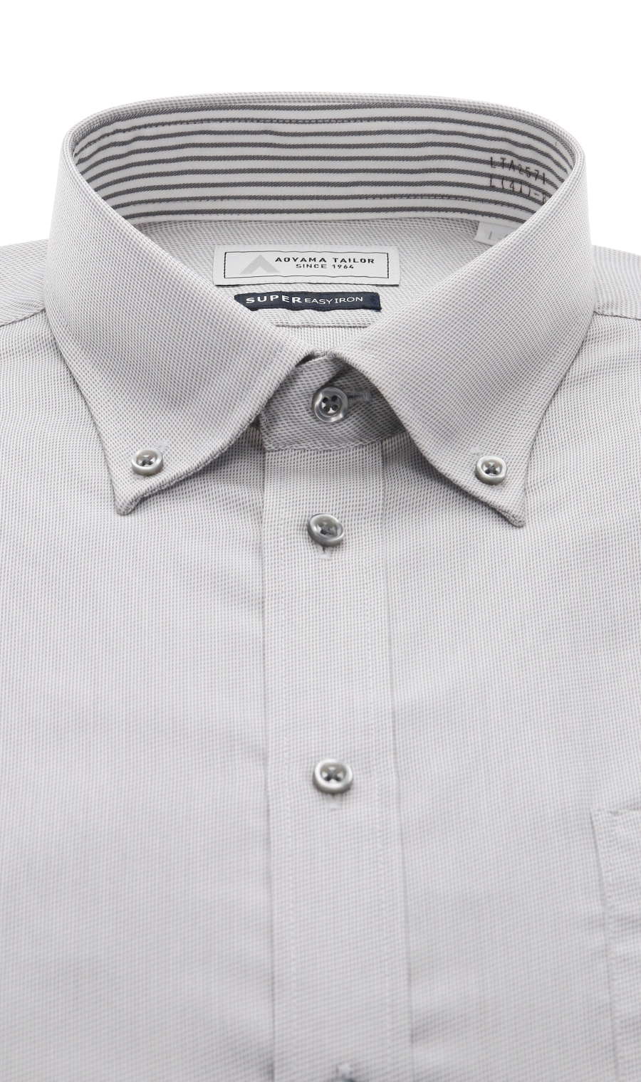 ボタンダウンワイシャツ【OEKO-TEX】 グレー 首周り:37cm,裄丈:78cm