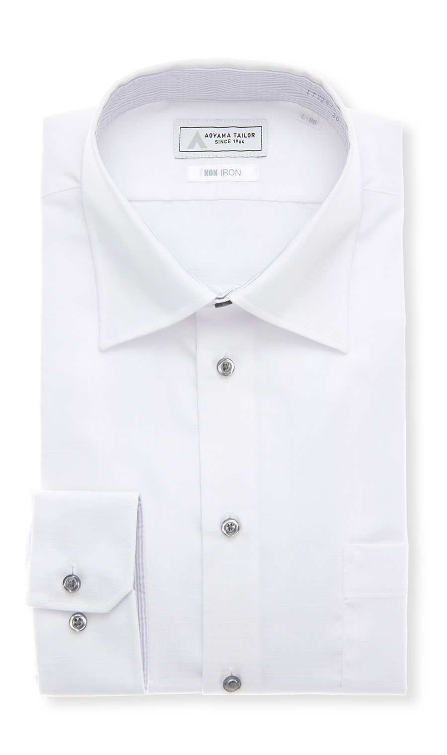 ワイドカラーワイシャツ【NON IRON】【OEKO-TEX】 ホワイト 首周り:37cm,裄丈:82cm