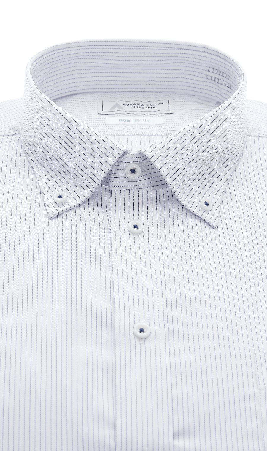 ボタンダウンワイシャツ【NON IRON】【OEKO-TEX】 ネイビー 首周り:39cm,裄丈:84cm