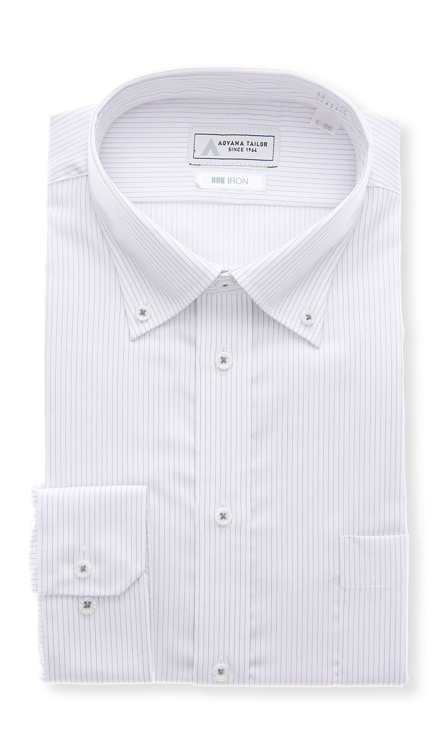 ボタンダウンワイシャツ【NON IRON】【OEKO-TEX】 グレー 首周り:37cm,裄丈:82cm