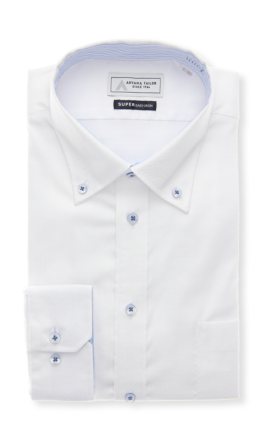 ボタンダウンワイシャツ【OEKO-TEX】 ホワイト 首周り:37cm,裄丈:78cm