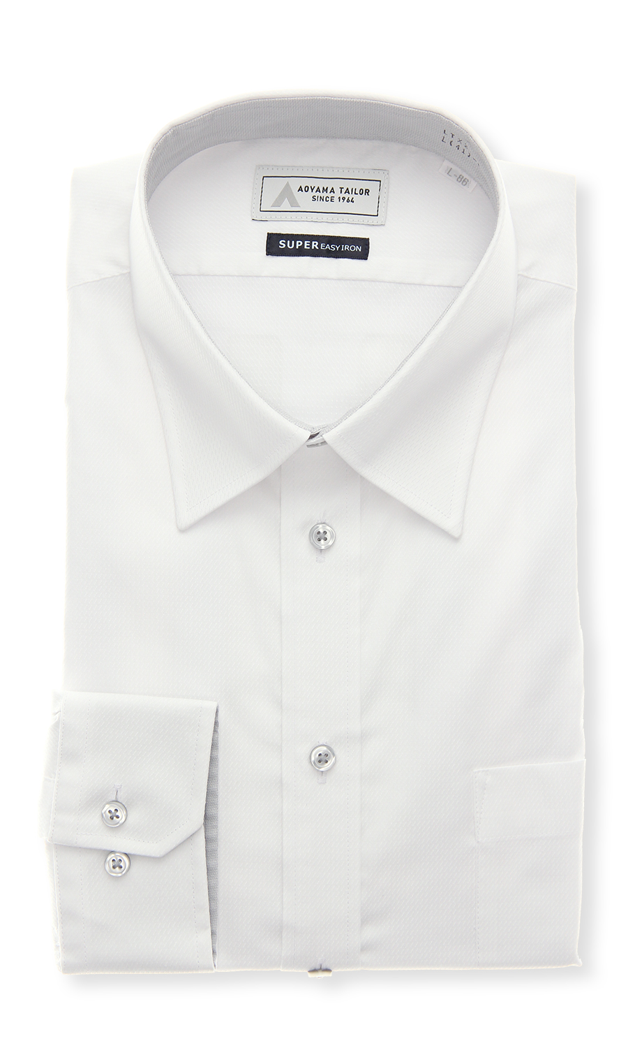 レギュラーカラーワイシャツ【OEKO-TEX】 ホワイト 首周り:37cm,裄丈:78cm