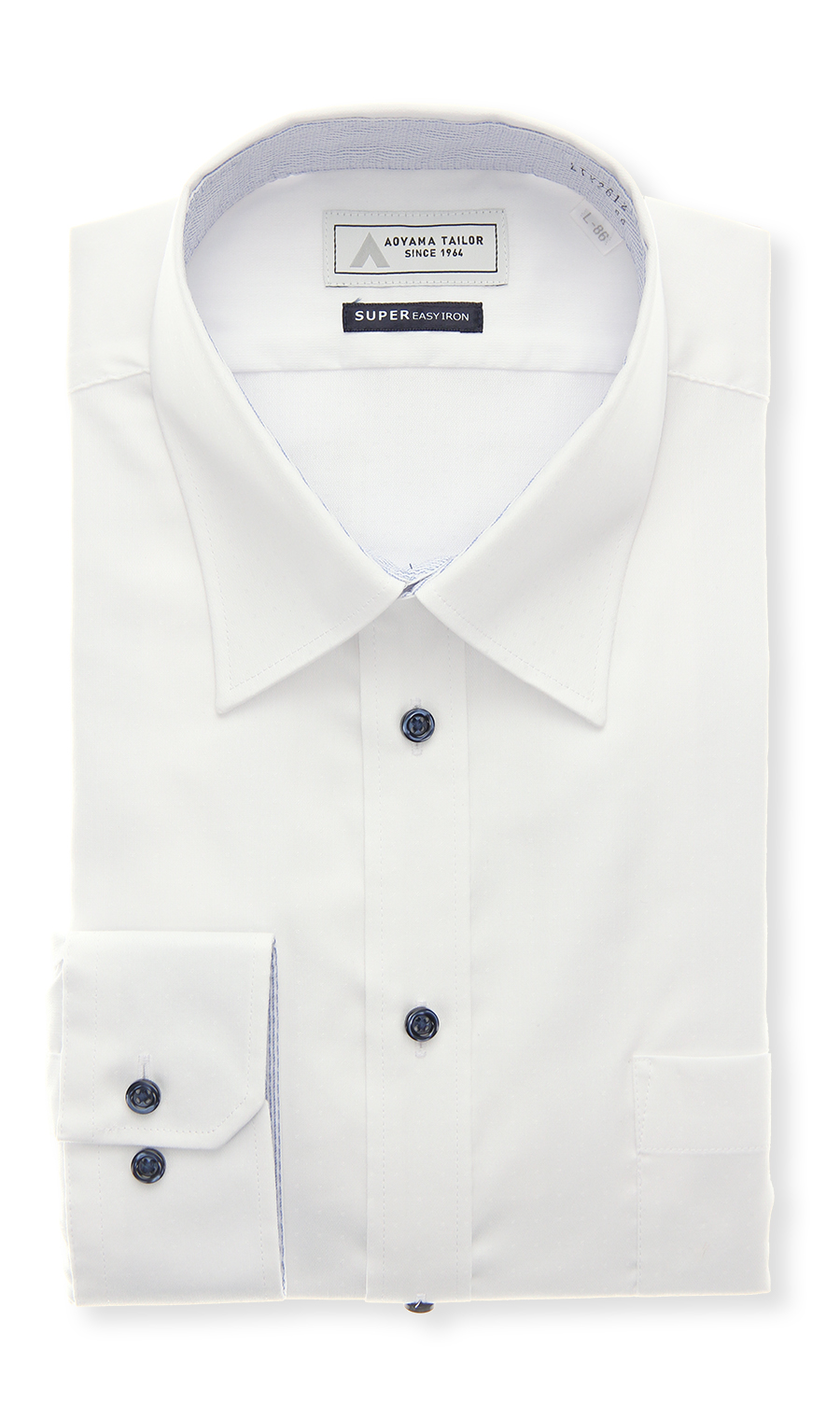 レギュラーカラーワイシャツ【OEKO-TEX】 ホワイト 首周り:37cm,裄丈:78cm
