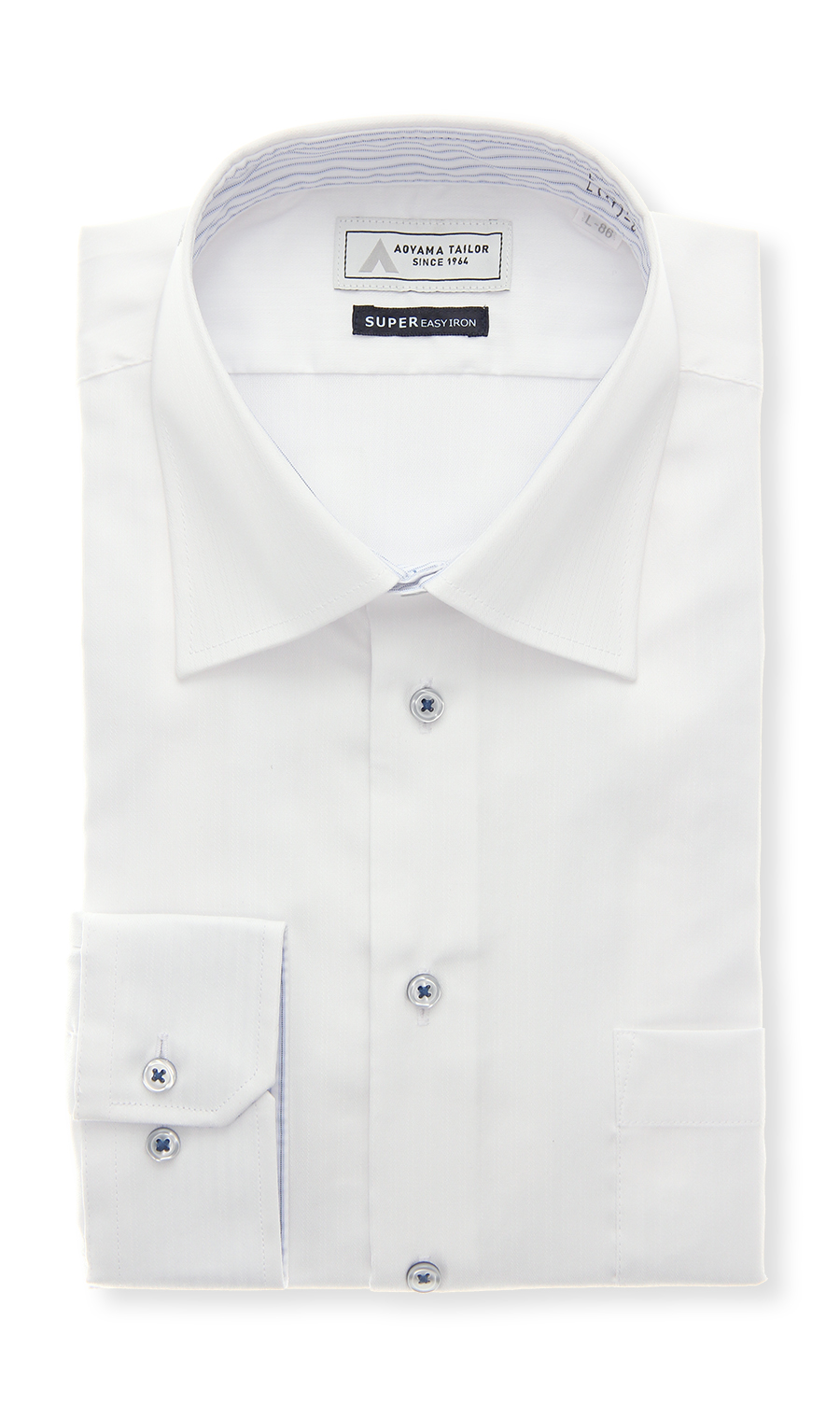 ワイドカラーワイシャツ【OEKO-TEX】 ホワイト 首周り:37cm,裄丈:78cm