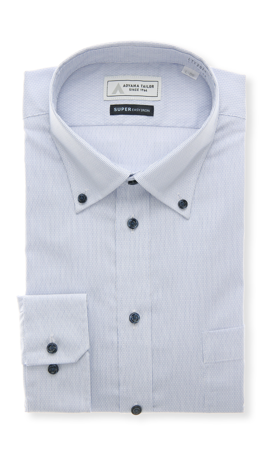 ボタンダウンワイシャツ【OEKO-TEX】 ブルー 首周り:37cm,裄丈:78cm