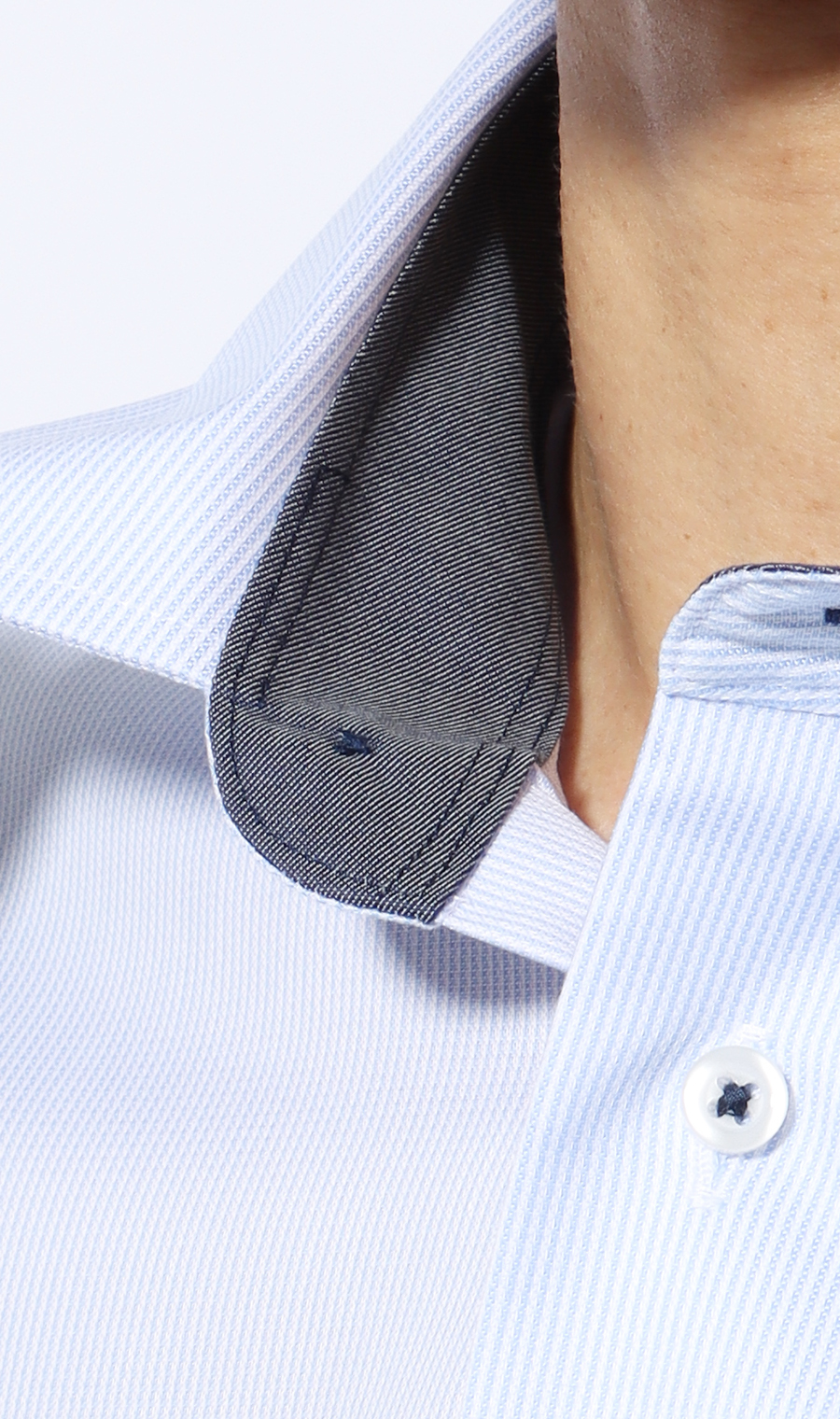 レギュラーカラースタイリッシュワイシャツ【NON IRONMAX】 ブルー 首周り:37cm,裄丈:78cm