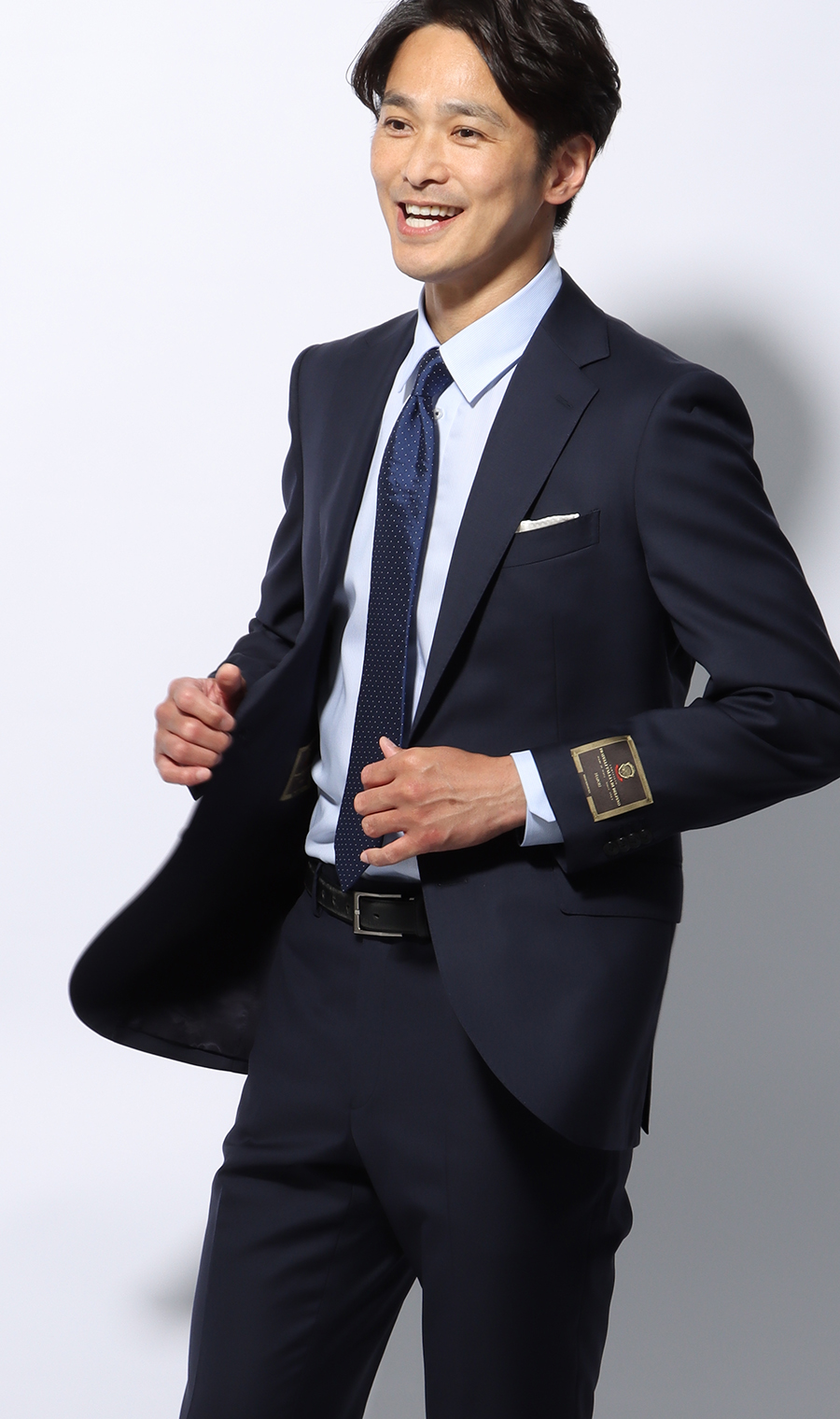 レギュラーカラースタイリッシュワイシャツ【NON IRONMAX】 ブルー 首周り:37cm,裄丈:78cm