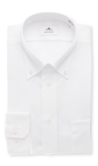 ボタンダウンスタイリッシュワイシャツ【白無地】【NON IRONMAX】