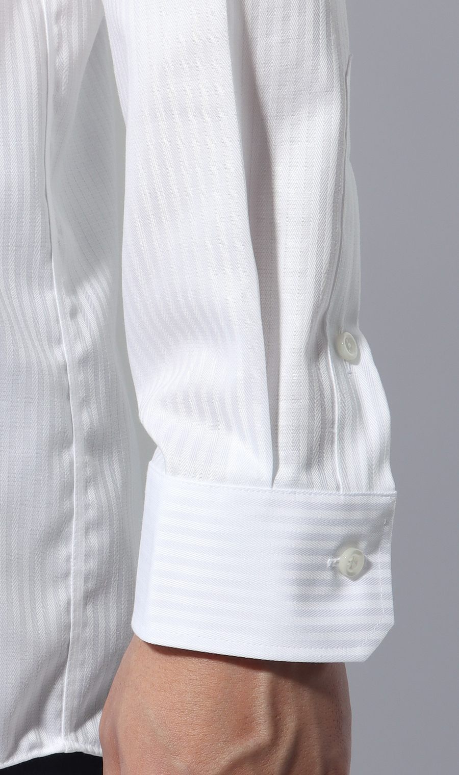 ボタンダウンスタイリッシュワイシャツ【NON IRONMAX】 ホワイト 首周り:37cm,裄丈:78cm