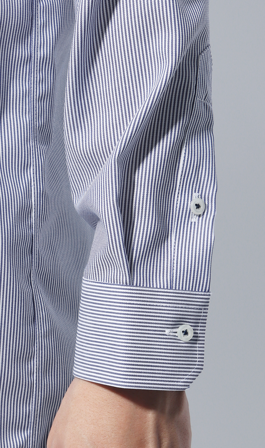 ボタンダウンスタイリッシュワイシャツ《NON IRONMAX》 ネイビー 首周り:39cm,裄丈:80cm