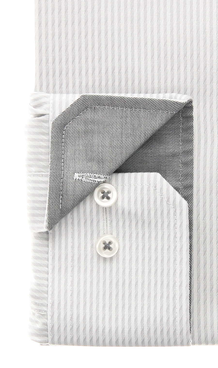 ボタンダウンスタイリッシュワイシャツ【NON IRONMAX】 グレー 首周り:37cm,裄丈:78cm