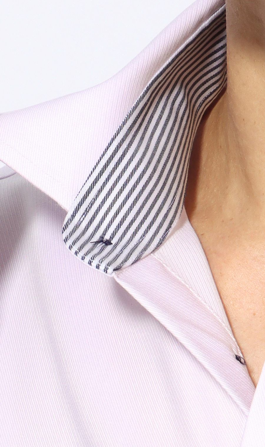 ワイドカラースタイリッシュワイシャツ【NON IRONMAX】 ピンク 首周り:37cm,裄丈:78cm