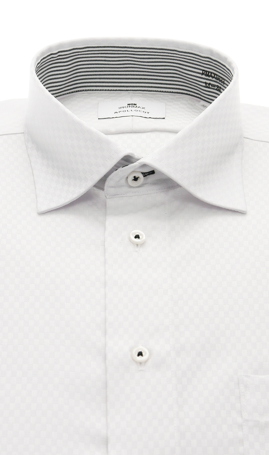 ワイドカラースタイリッシュワイシャツ【NON IRONMAX】 グレー 首周り:37cm,裄丈:78cm