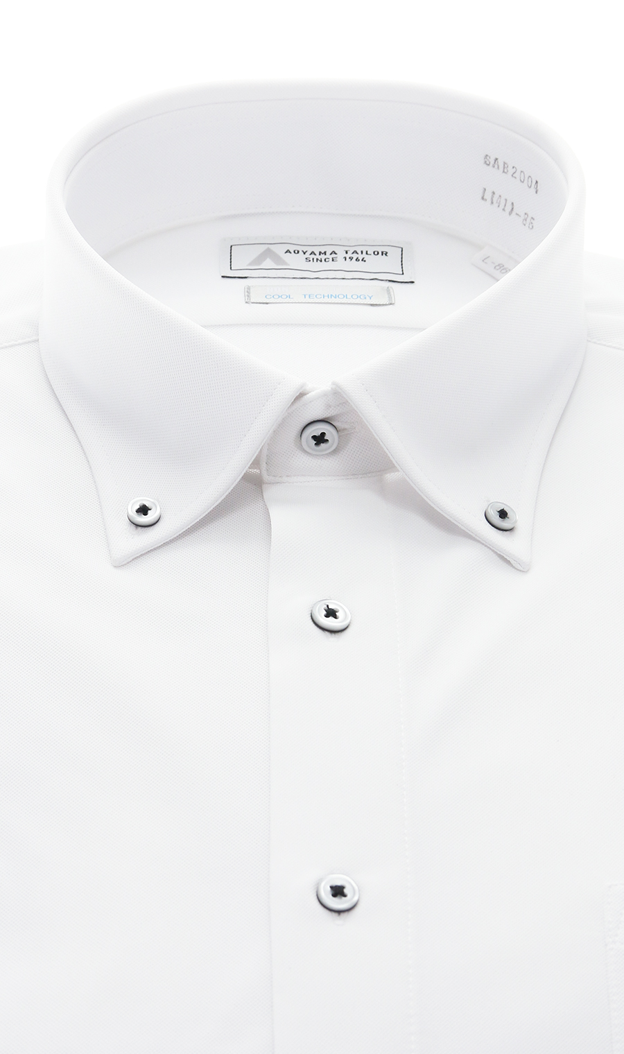 ボタンダウンワイシャツ【涼】【NON IRONTECH】【秒乾】【＃すごシャツ】 ホワイト 首周り:41cm,裄丈:82cm