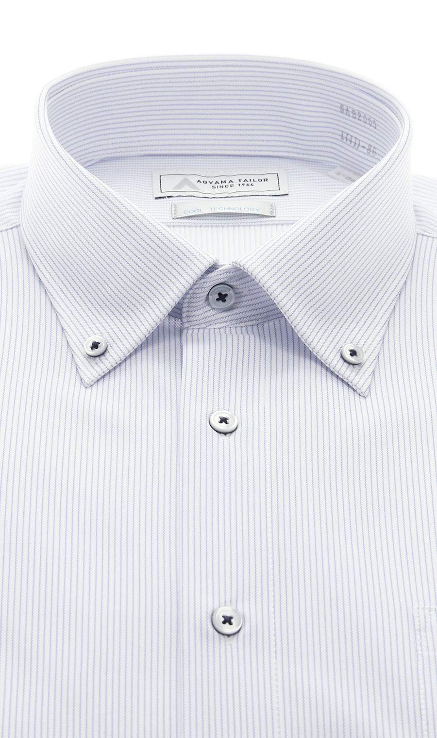 ボタンダウンワイシャツ【涼】【NON IRONTECH】【秒乾】【＃すごシャツ】 ブルー 首周り:39cm,裄丈:80cm