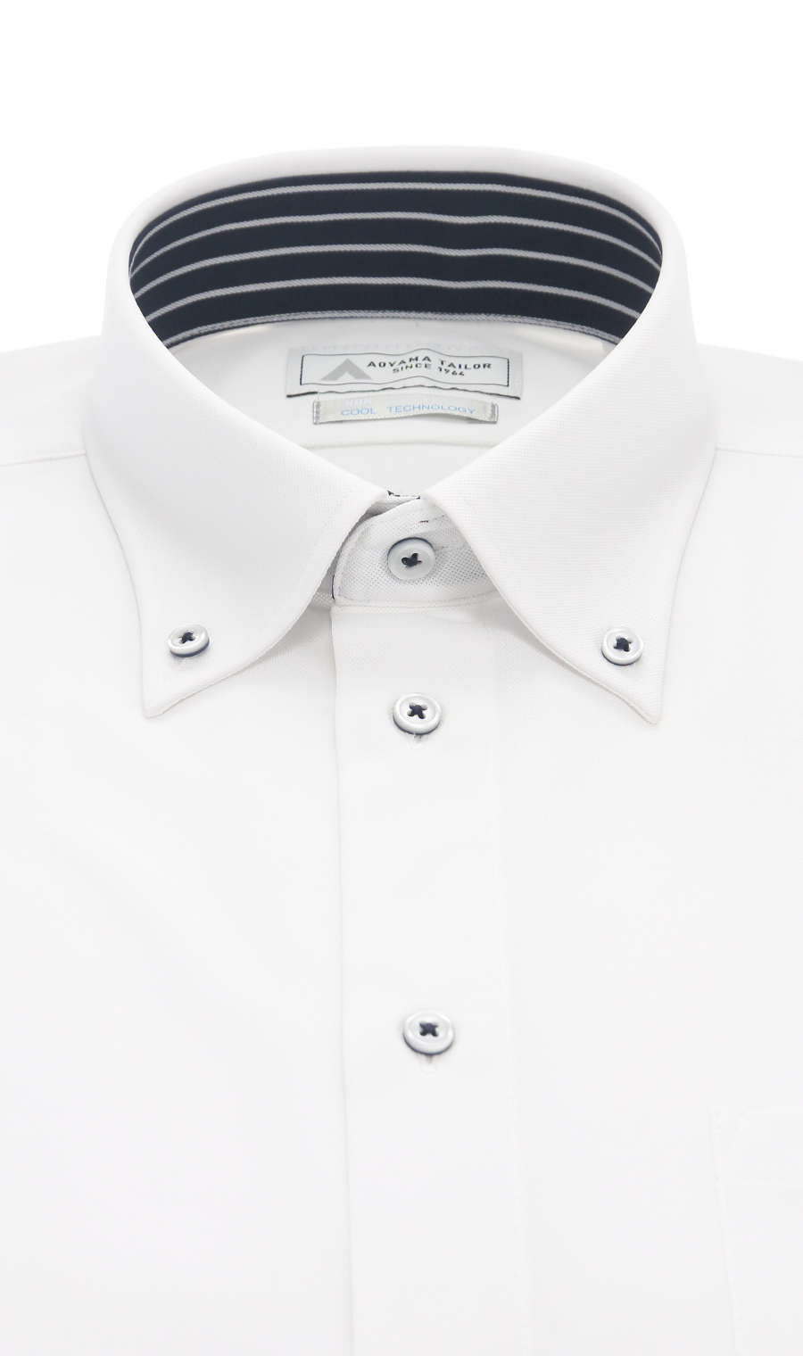 ボタンダウンワイシャツ【半袖】【NON IRONTECH】【秒乾】【＃すごシャツ】 ホワイト 首周り:37cm,裄丈:00